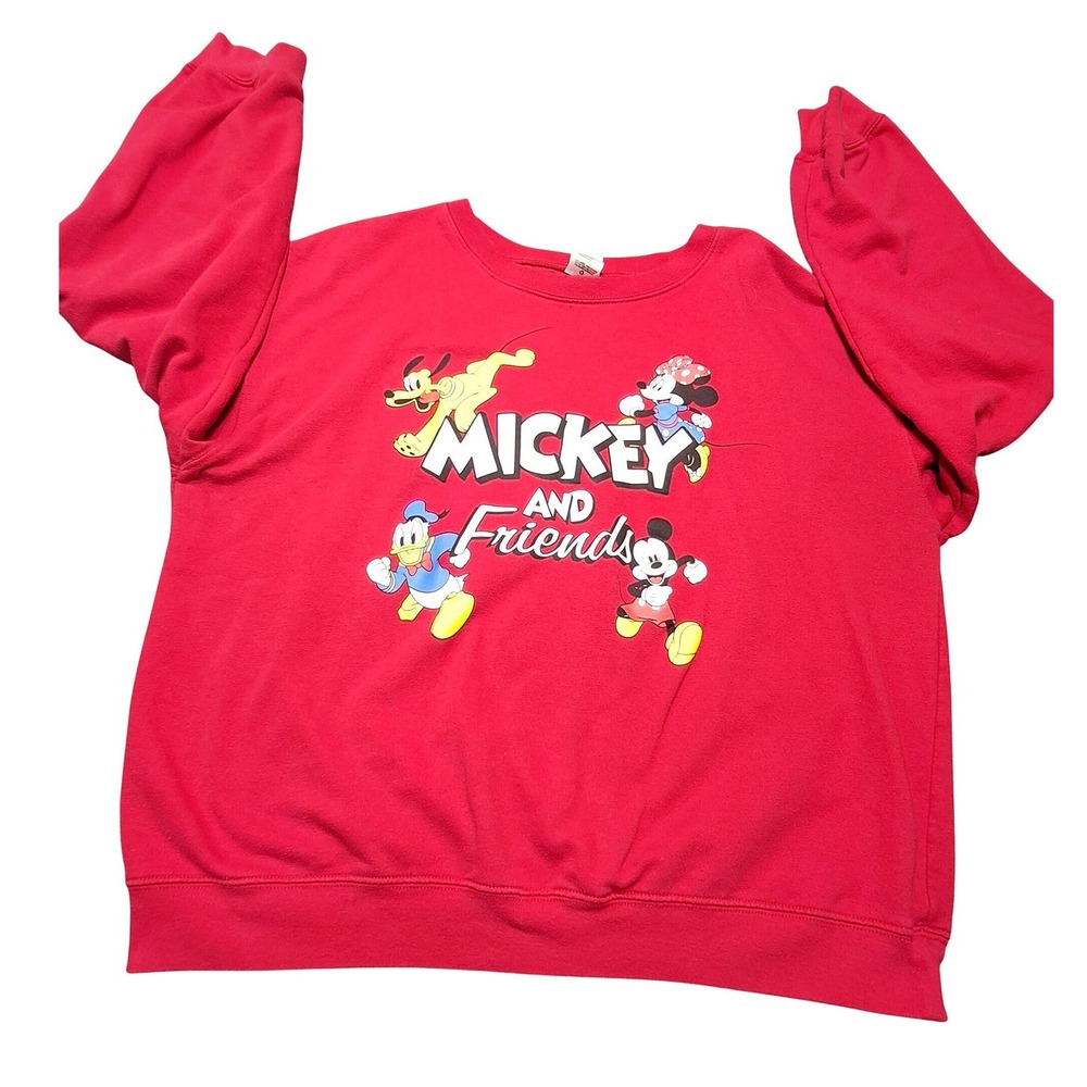 Disney Mickey and Friends Red Graphic Sweatshirt Goofy Sleeve XL 15-17 LS42101SS